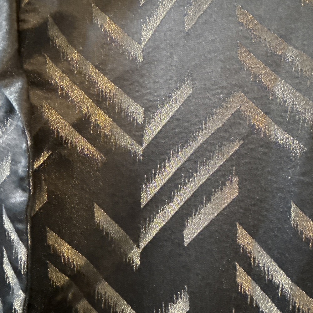 Vintage Achille Dattilo Blazer Jacket Black Gold Chevron Shoulder Pads Retro 6 - Picture 2 of 8